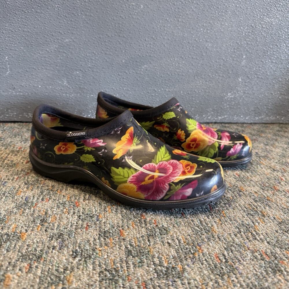 Sloggers Flower Power Waterproof Shoe Sz 9 Floral Rain Garden Clogs Cottagecore